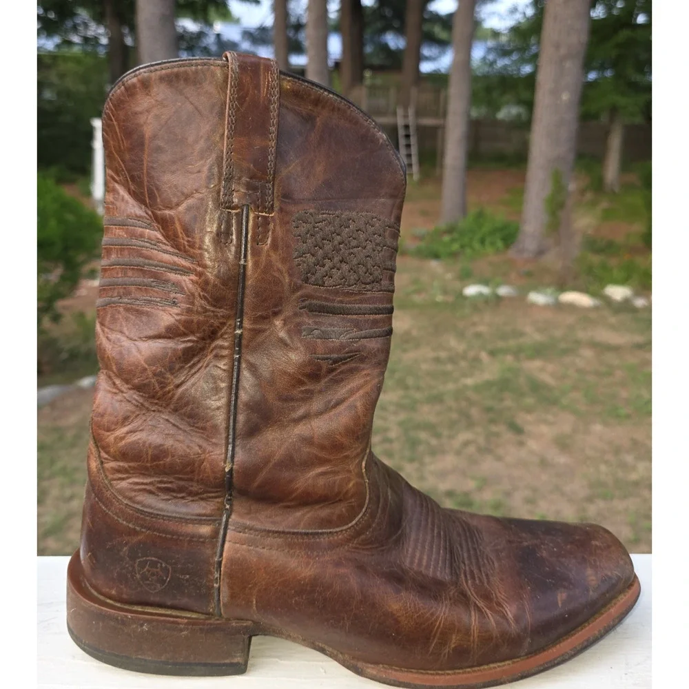 Ariat Circuit Patriot USA Flag Cowboy Boots 11.5D Western Ranch Cowboycore